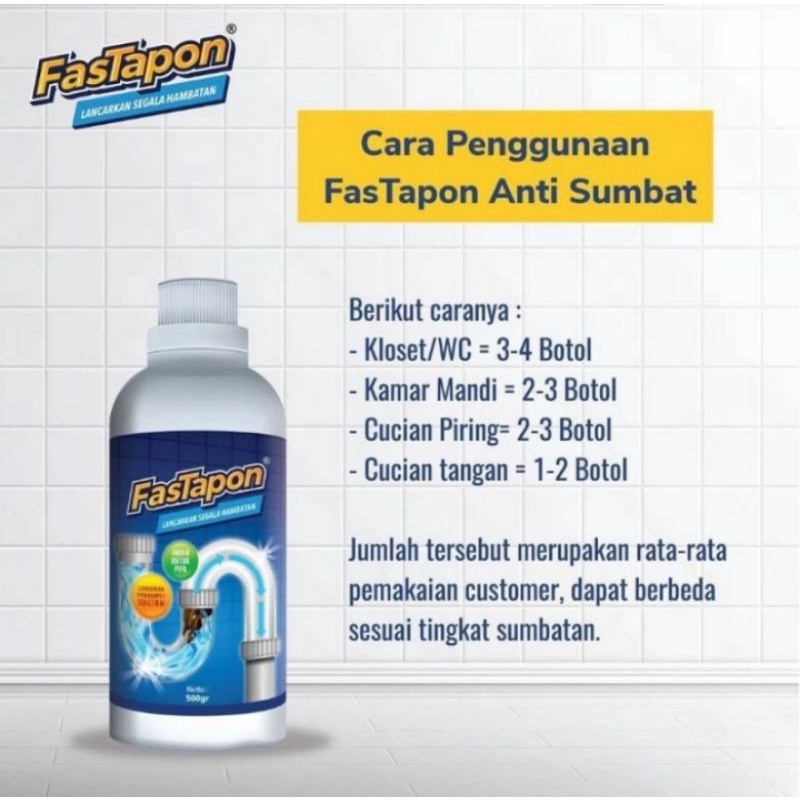 Fastapon Anti Mampet WC Fastapon Anti Sumbat Saluran Air Anti Sumbat Saluran  Pipa 500 Gram