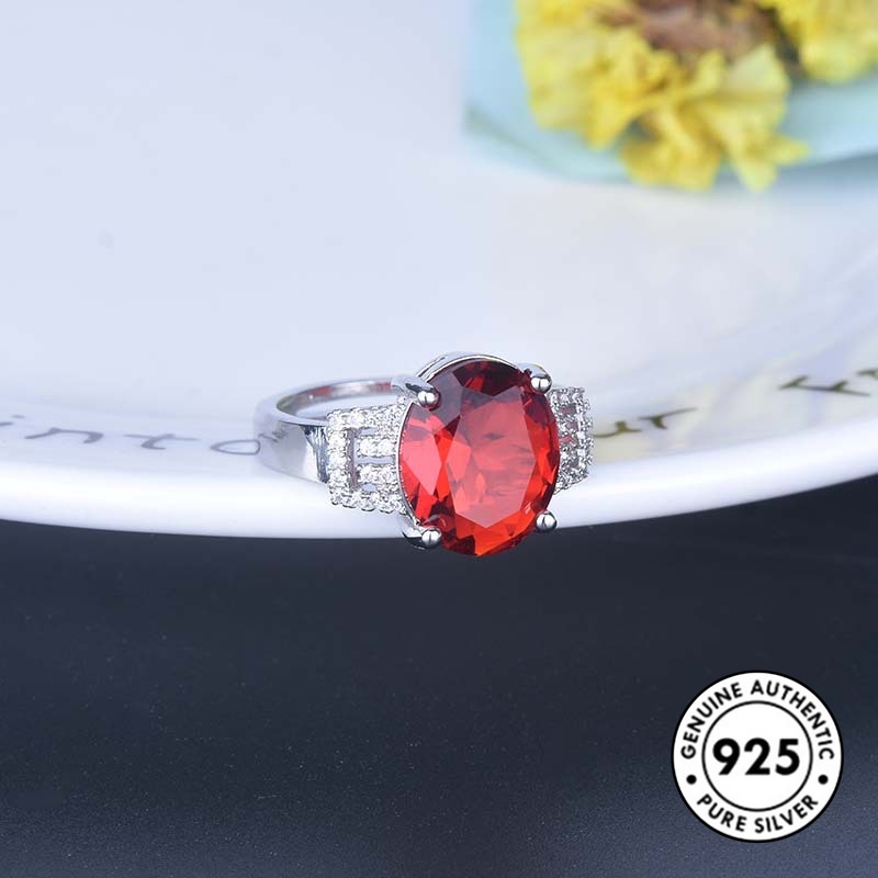 Cincin Sterling Silver 925 Dengan Permata Warna Rose Gold Mewah Untuk Wanita