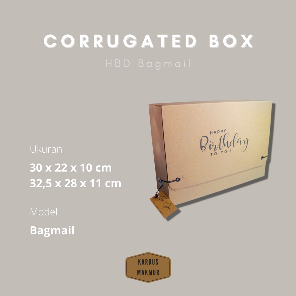 

Mailbag, kotak untuk isi kado ulang tahun, FREE HANGTAG, untuk kado birthday cowok, ayah, sahabat