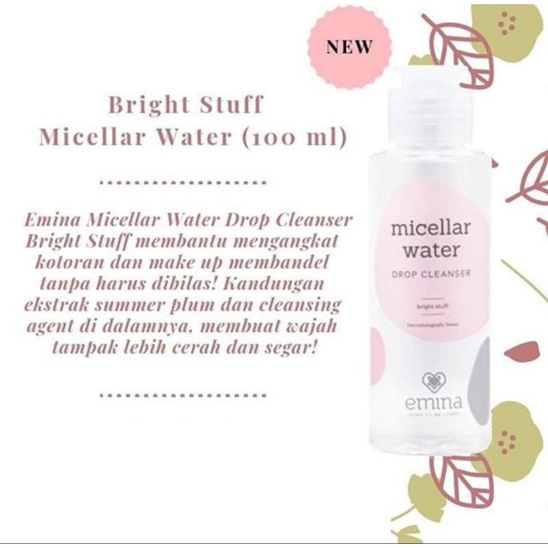 ❣️Rakkistore99❣️Emina Micellar Water Drop Cleanser/Bright Stuff 50ml / 100ml (100% Original)