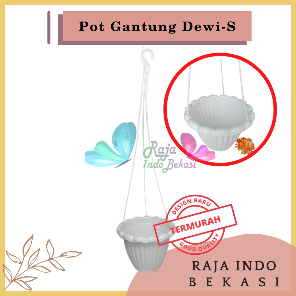 Pot Gantung Dewi S Putih Pot Gantung Renda 20 Putih Pot Bunga Gantung Murah Grosir Unik Plastik Putih