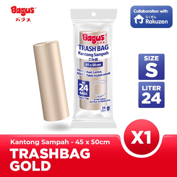 Kantong Plastik Sampah Bagus Trash Bag Roll Ukuran 45 x 50 cm isi 24