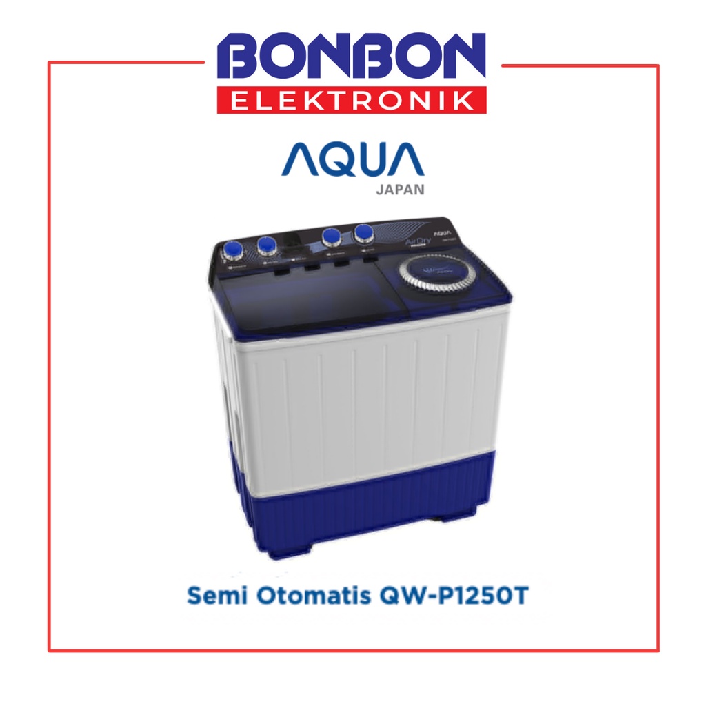 AQUA Mesin Cuci 2 Tabung 12KG QW-P1250T / QWP 1250 T / QWP1250T