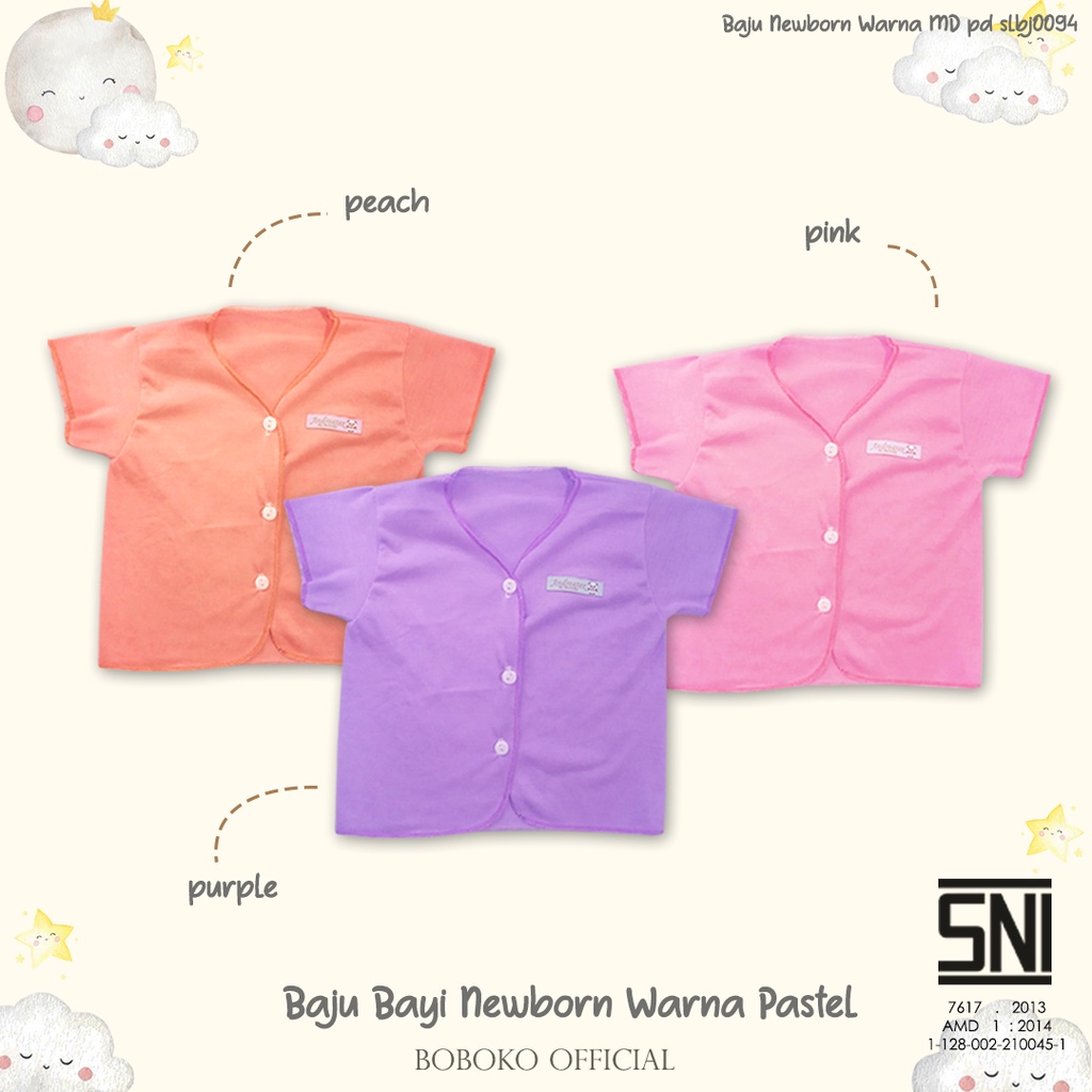 Baju Bayi Newborn Pastel Gradasi / Baju Bayi Panjang / Baju Bayi Pendek / Baju Bayi Kutung / Buntung 0-3 Bulan Boboko / Andreatex