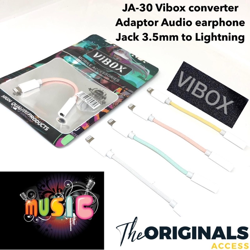 JA30 vibox converter adapter audio out jack 3.5mm to lightning PROMO SEN