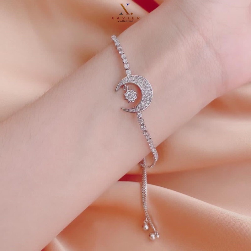 Moon Star Zirconia Bracelet / Aksesoris Gelang Fashion Zirconia Titanium
