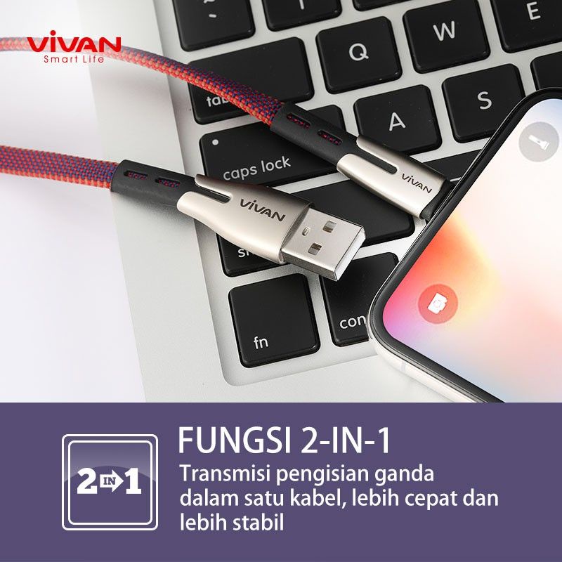 SEN VIVAN Kabel Lightning BTK-L Fast Charging Original 2.4A - 100CM