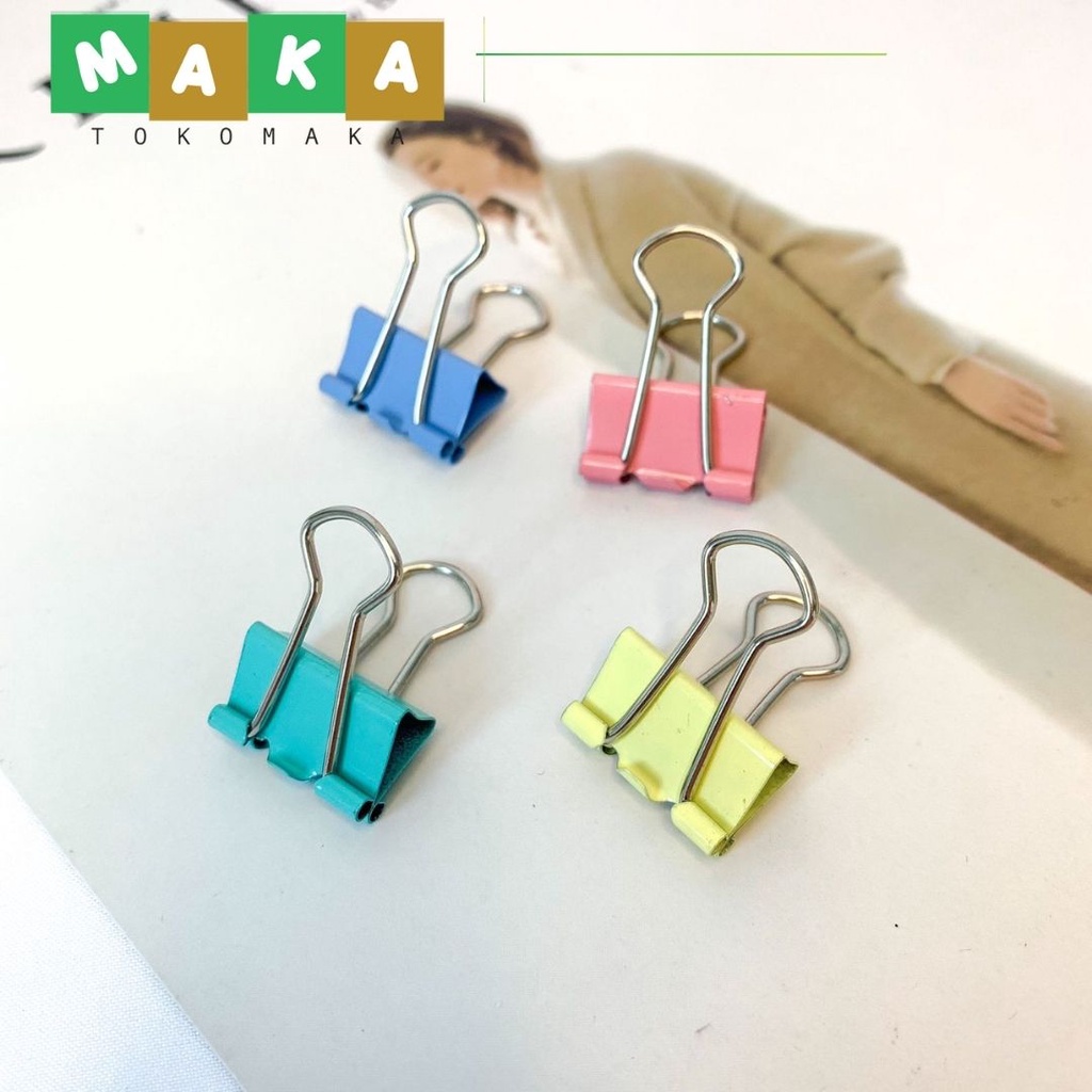 

jepitan binder deli clip binder paper clip kecil warna pastel penjepit file