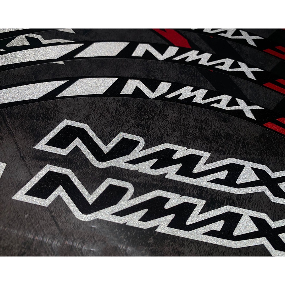 YAMAHA Nmax Reflektif Roda Sepeda Motor Stiker Nmax 155 Skuter Hub Stripe Stiker Tahan Air Dekoratif Stiker