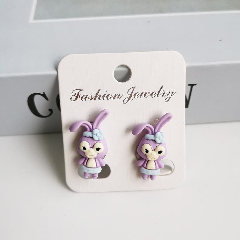 #New Arrival# Fashion Earrings Jewelry Korean Cartoon Bear Rabbit Pig Elephant Animal Ear Clips for Girl