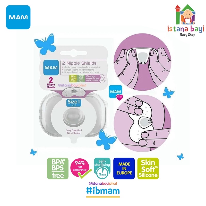 Mam Nipple Shield - Pelindung Puting/Puting Sambung
