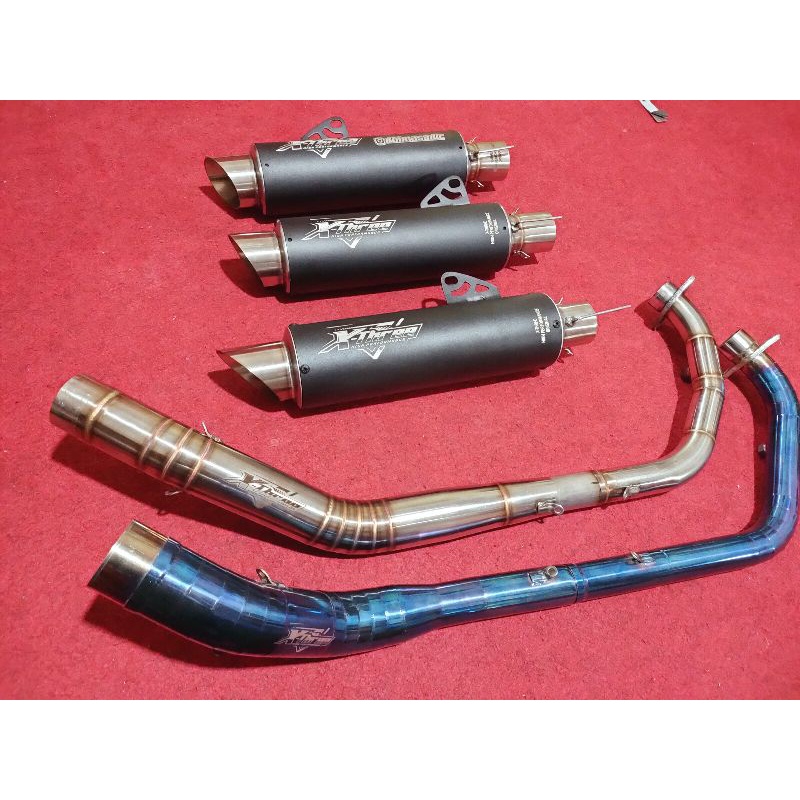 KNALPOT RACING ORIGINAL XTHREE SUARA RACING ONLY UNTUK R15, CBR150R, CB150R, VIXION,MX OLD/NEW,GSX,M