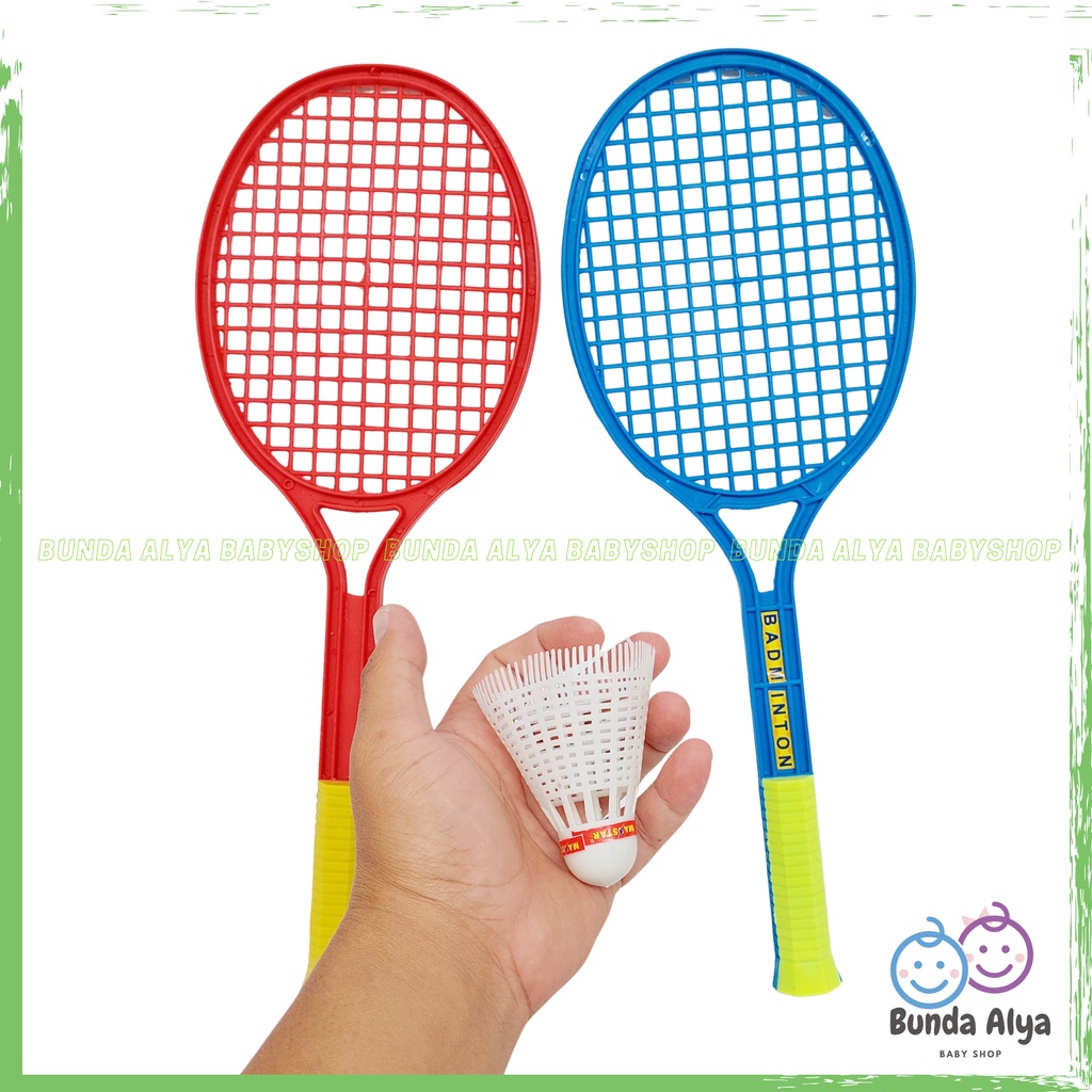 Mainan Anak Set Raket Bulu Tangkis Isi 2  Mainan Anak Raket Badminton Bahan Plastik Mainan Raket Tenis Anak Set Mainan Badminton Anak