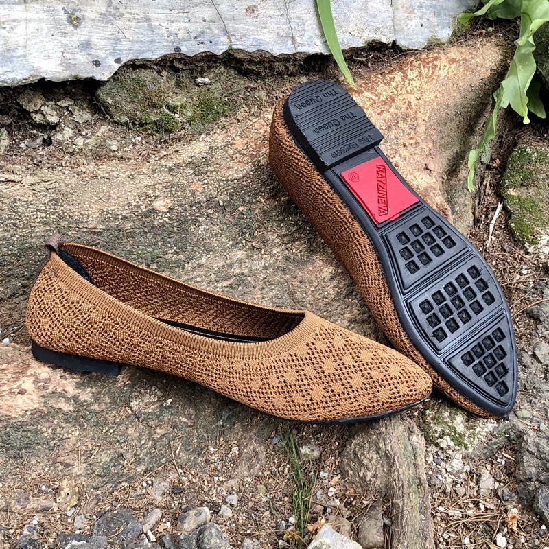 KAYZINEVA CC20 Sepatu Flat Rajut Wanita / Flatshoes Kekinian / Sepatu Wanita Kekinian