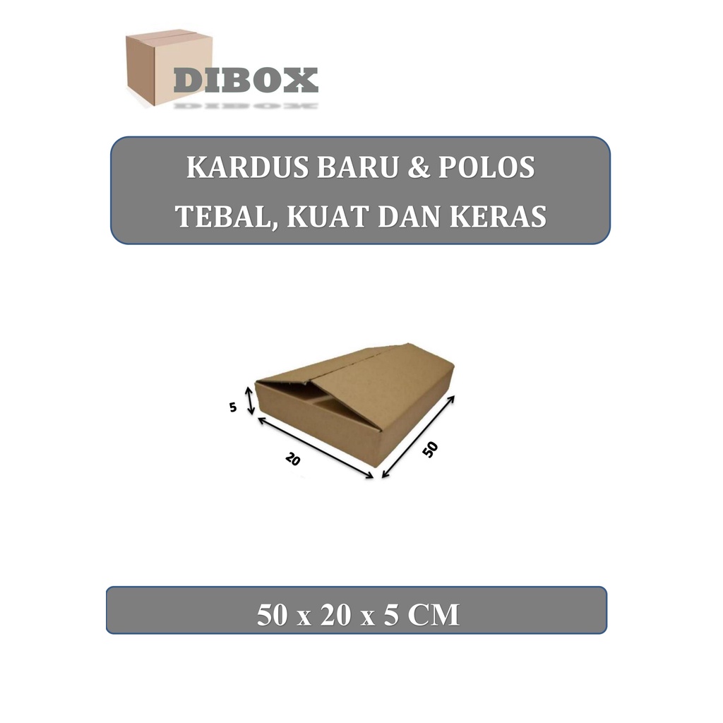 

KARDUS/BOX KARTON POLOS UKURAN 50 X 20 X 5 CM SINGLE WALL
