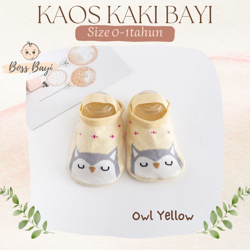 Kaos Kaki Bayi Strap Tali Karet + Antislip Motif Hewan