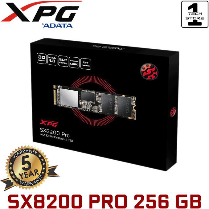 Ssd Adata Xpg Sx8200 Pro M.2 Nvme 256Gb |3D Nand|2280 Pcie Gen3X4 Ready Stok