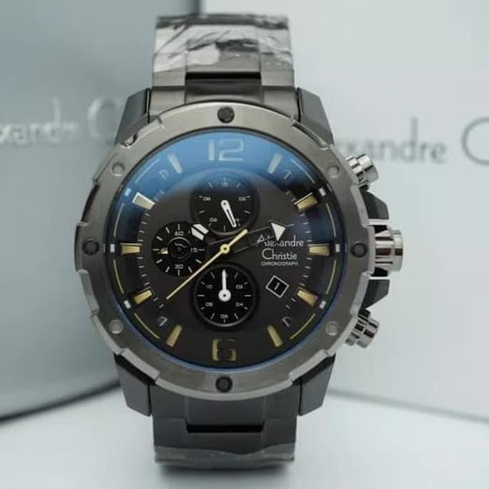 Super Sale jam tangan pria alexander cristie original ac6410 black detik putih Ready Stock