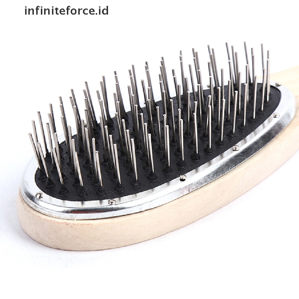 (Infiniteforce.Id) Sisir Kayu Gigi Steel Anti Statis Untuk Wig / Rambut Palsu