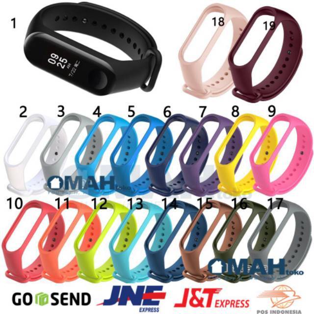 Strap silicone for Miband 3 Oled Display, Strap silikon miband 3 OEM untuk Xiaomi Mi Band 3