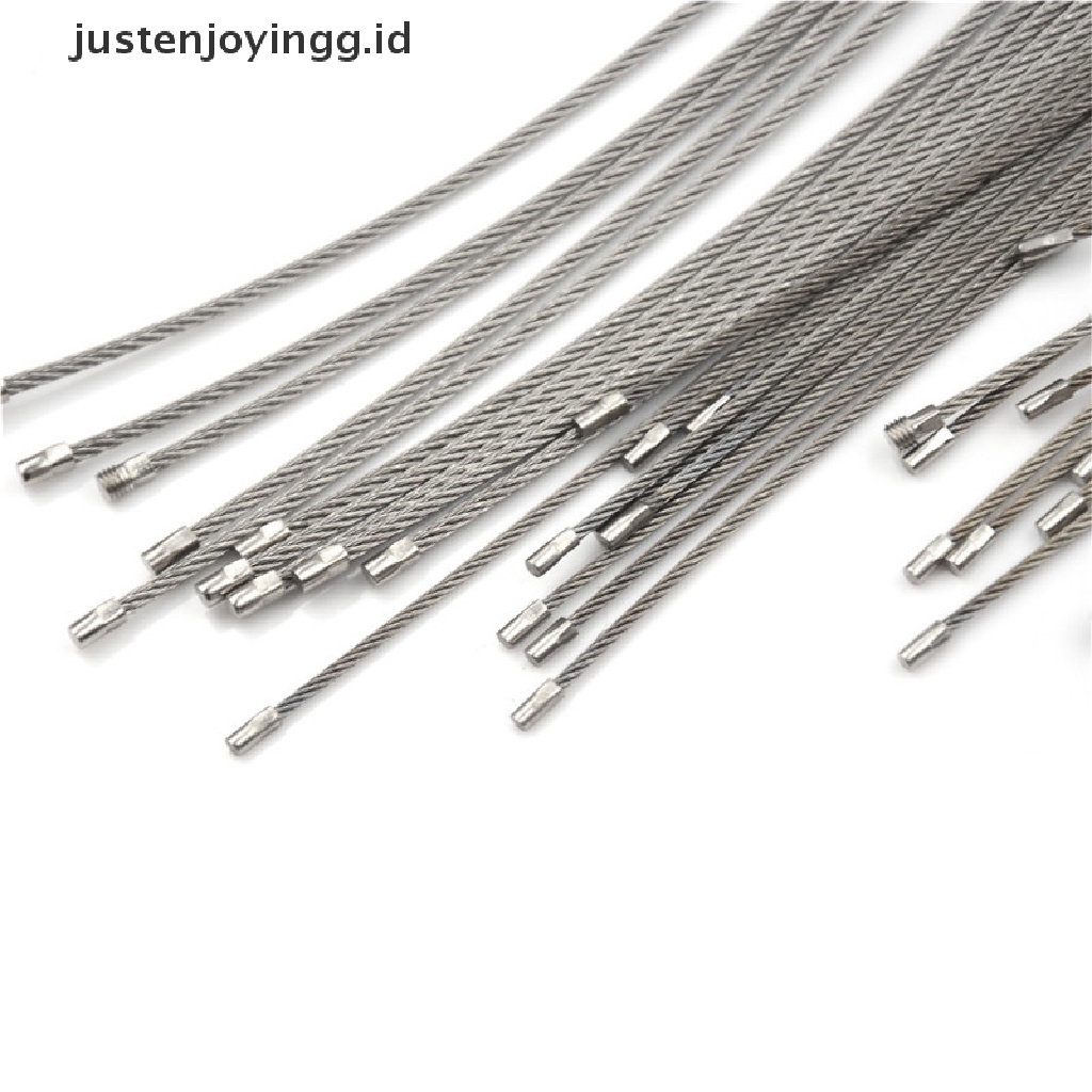 10pcs Gantungan Kunci Kabel Kawat Bahan Stainless Steel Ukuran 10 / 15 / 20cm Untuk Alat Hiking