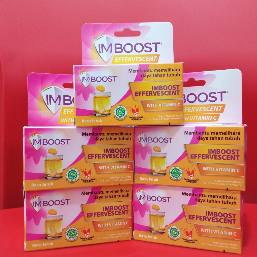 IMBOOST Effervescent Dengan Vitamin C - Bone Rasa Jeruk Suplemen Daya Tahan Tubuh Tablet Larut Air Tulang Gigi