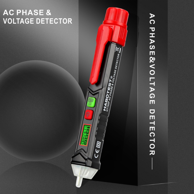 Btsg HT100P Detektor Tegangan Portable AC 3phase Indikator Non-contact NCV Pen-type Electroscope LCD Digital Votlage Tes