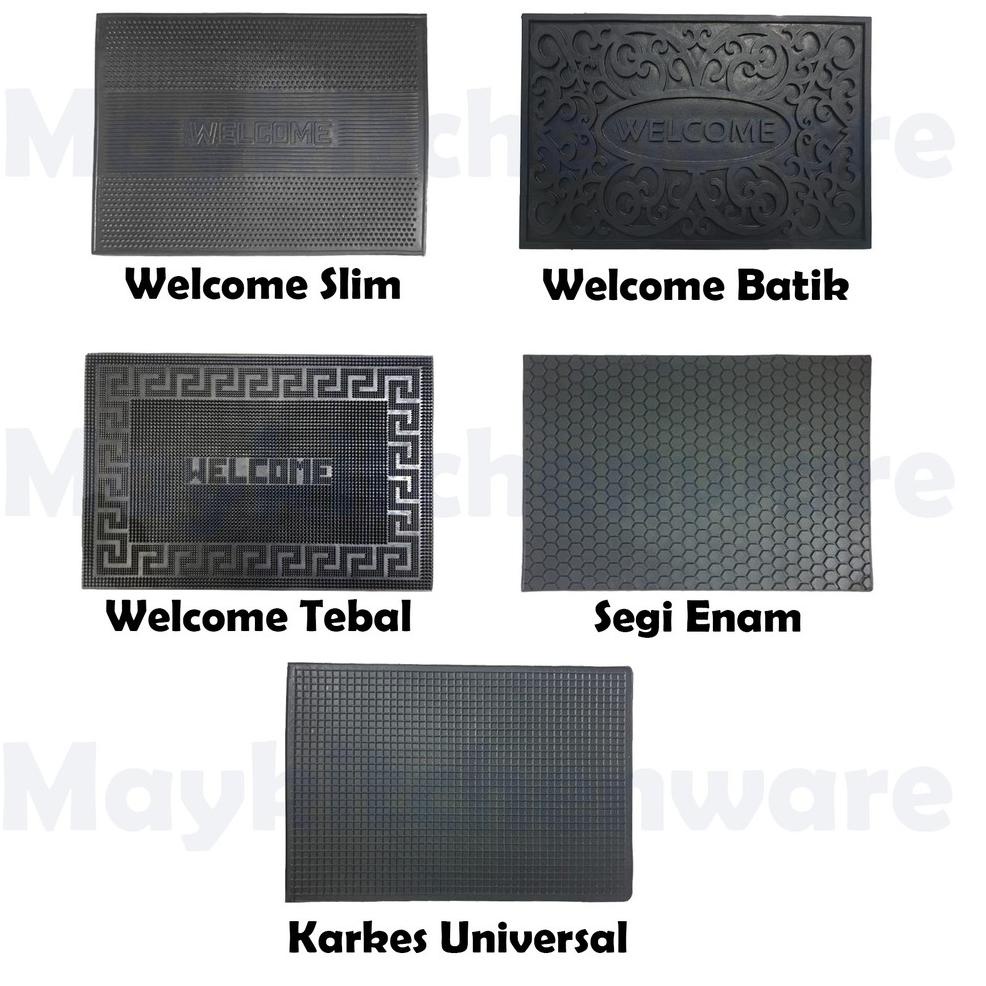 [PROMO JK035] Keset Karet Welcome Anti Slip Karpet Alas Kaki Pintu Kamar Mandi Lantai Licin Tebal AU
