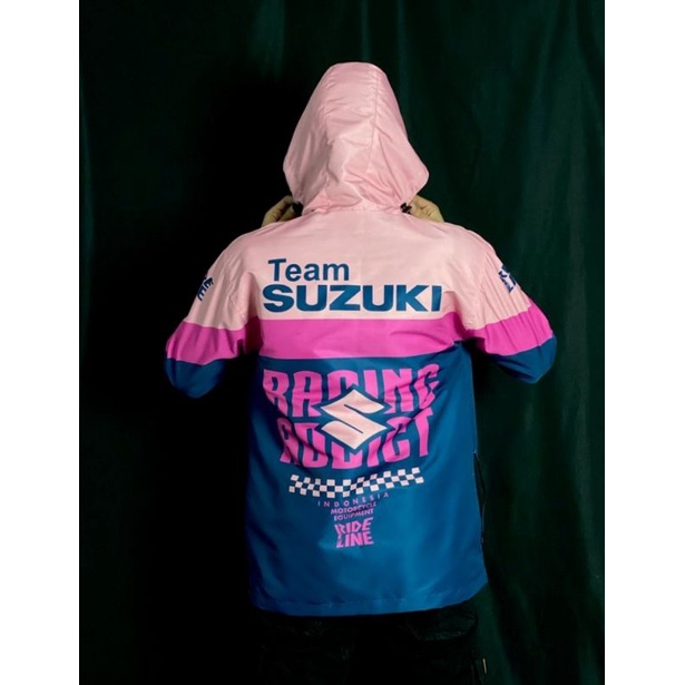 ✅[WATERPROOF] JAKET SUZUKI RACING ADDICT  VINTAGE HOODIE SUNMORI