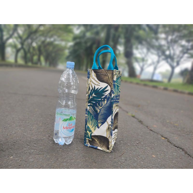 tas botol 2 liter bahan kanvas tebal tali webbing