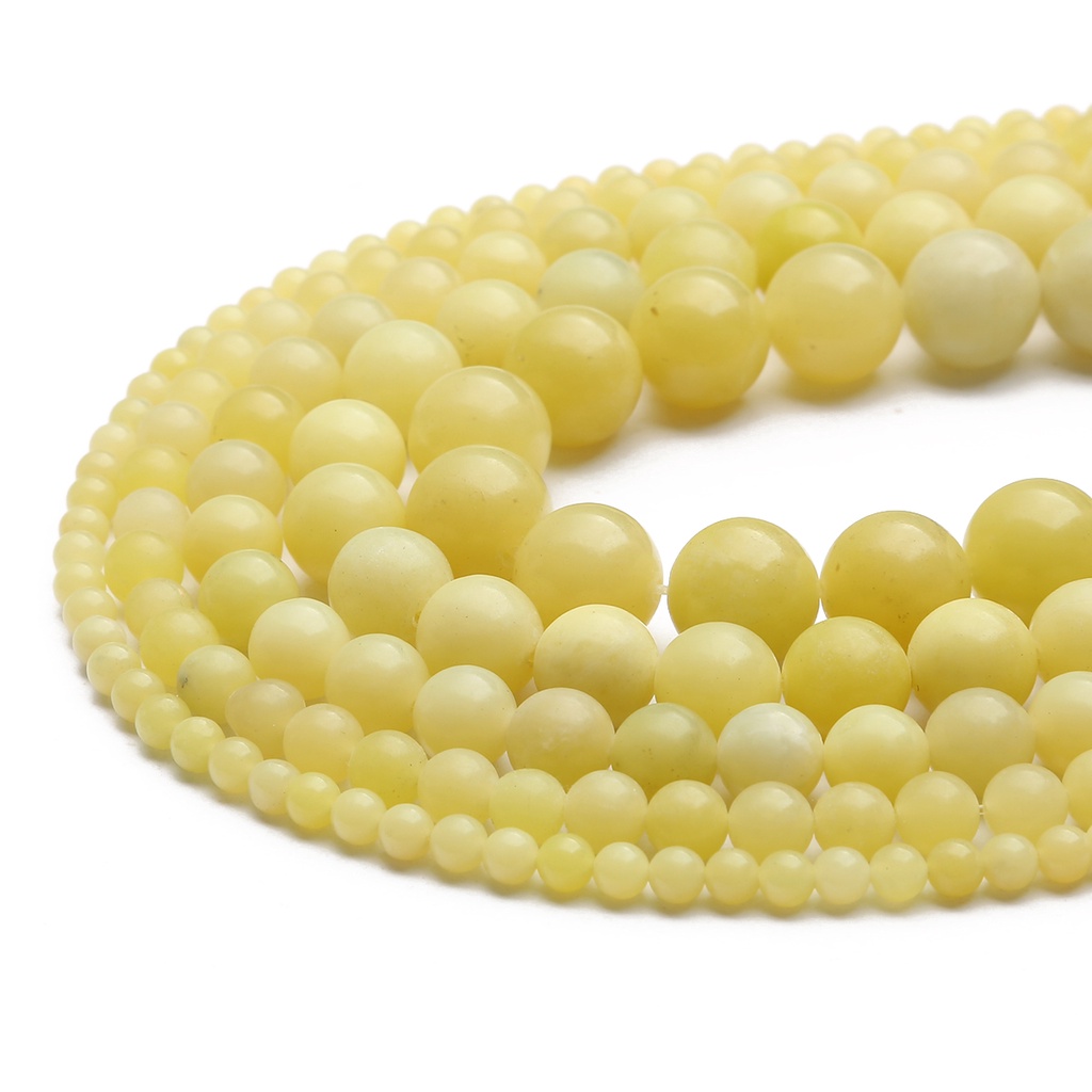 Lemon Jade Stone Beads, Diameter 4/6/8/10/12mm, Diameter lubang sekitar 1mm, digunakan untuk Membuat Perhiasan DIY Strand