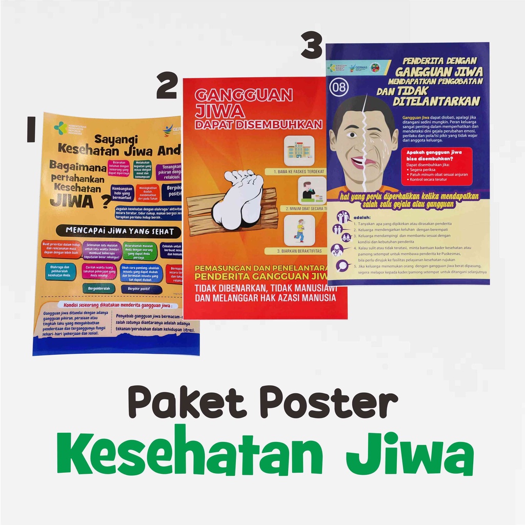 Poster Kesehatan Jiwa, Poster Kesehatan Jiwa, Sayangi Kesehatan Jiwa, Poster LAMINATING GLOSSY