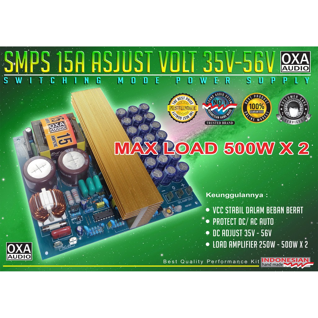 SMPS 15A ADJUST VOLT (45V - 56V) EXTRA 12V-0