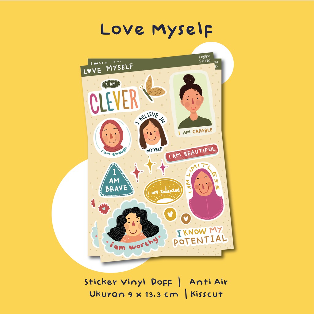 

Love Myself Sticker | Mental Health Sticker | Lugina Studio