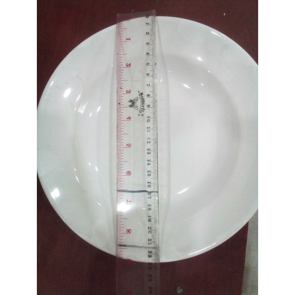 piring makan cekung warna putih polos