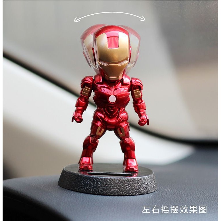 Pajangan Figure Miniatur Mobil Solar Power Iron Man Ironman