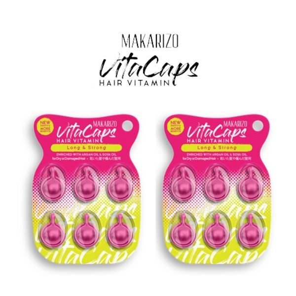 PAKET ISI 2 Makarizo VITACAPS Hair Vitamin LONG & STRONG - Vitamin Rambut Kapsul 6 x 1 mL