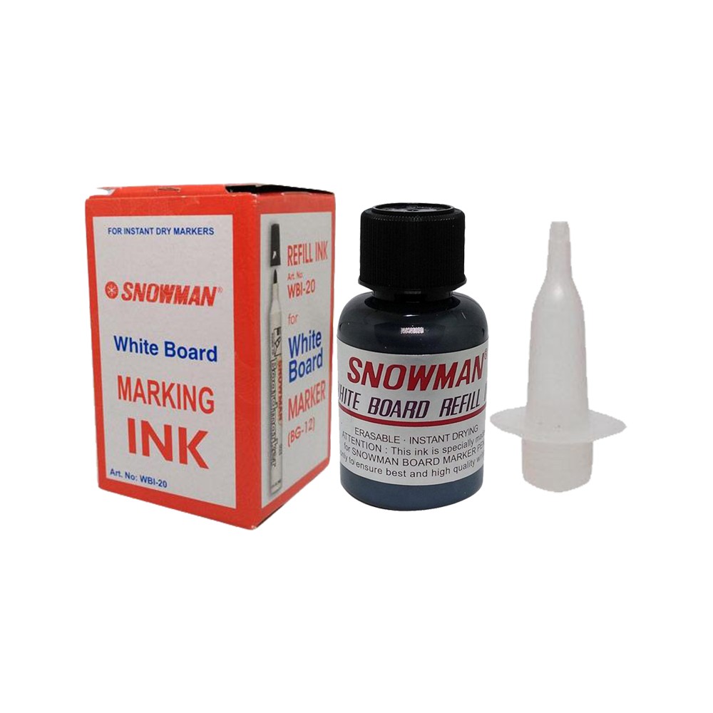 Isi Tinta Spidol WHITE BOARD - Refill Marking Ink Snowman - Refil Tinta Spidol Snowman Warna Hitam