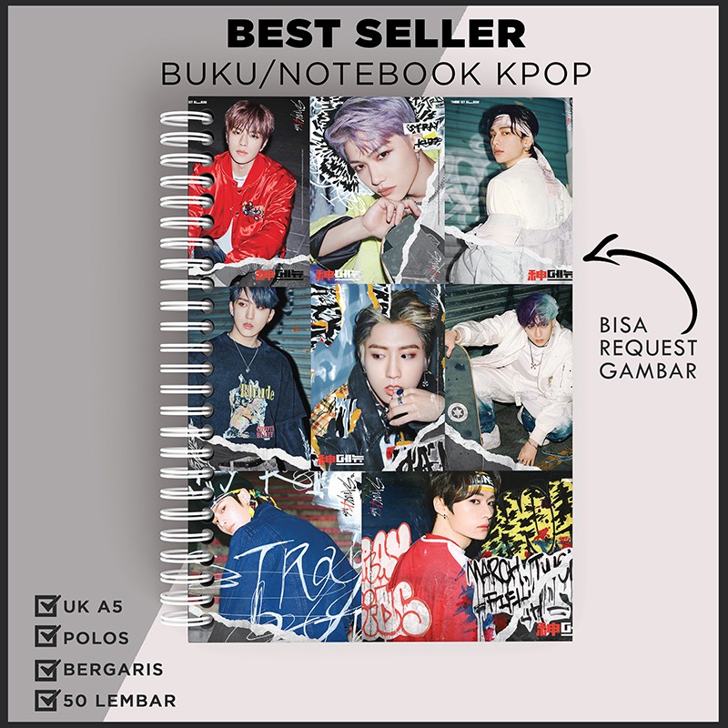 

Notebook A5 Buku Tulis Buku Catatan KPOP STRAYKIDS GOD'S MENU Buku Planner Kpop