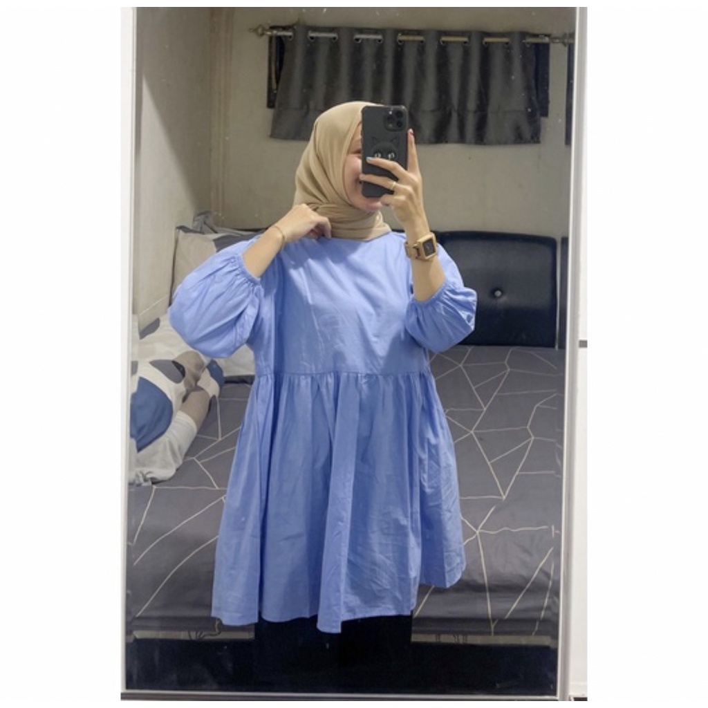 Alula Poplin Blouse Kemeja Blouse Polos Babydoll kemeja blouse katun poplin polos by DAZPROJECT
