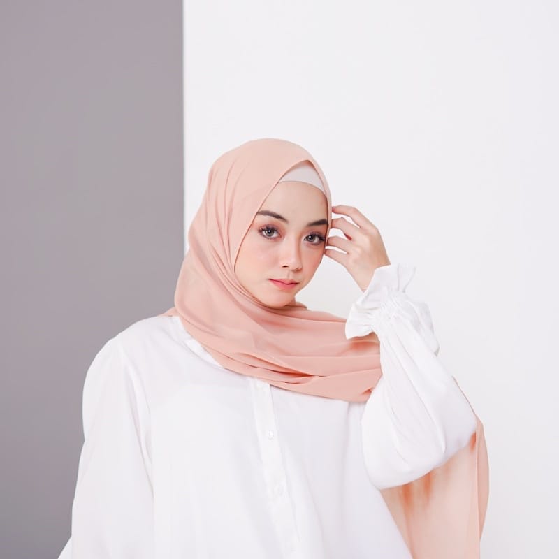 Kerudung Pashmina Ceruty Babydoll Premium Hijab Pashmina Ceruty Polos Pasar Hija'b