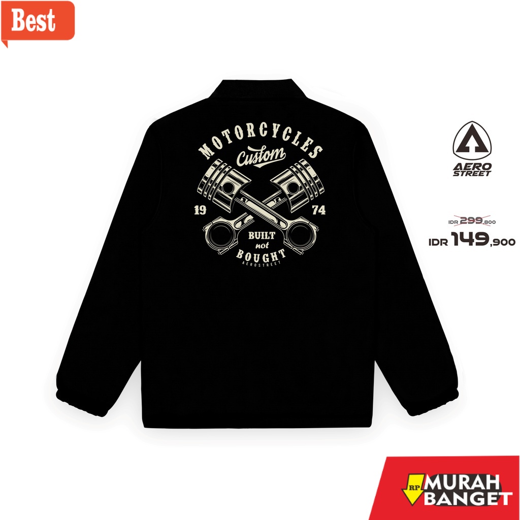 Jaket import terbaru- Aerostreet Coach Jacket Motorcycles Hitam Jaket DADAA