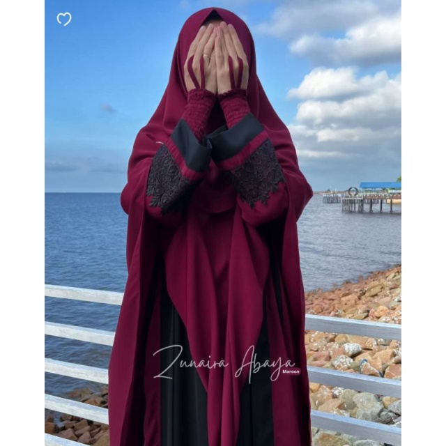 Zunaira Abaya / Abaya syar'i original brand Mahira Indonesia / Abaya premium murah BONUS handsock sm