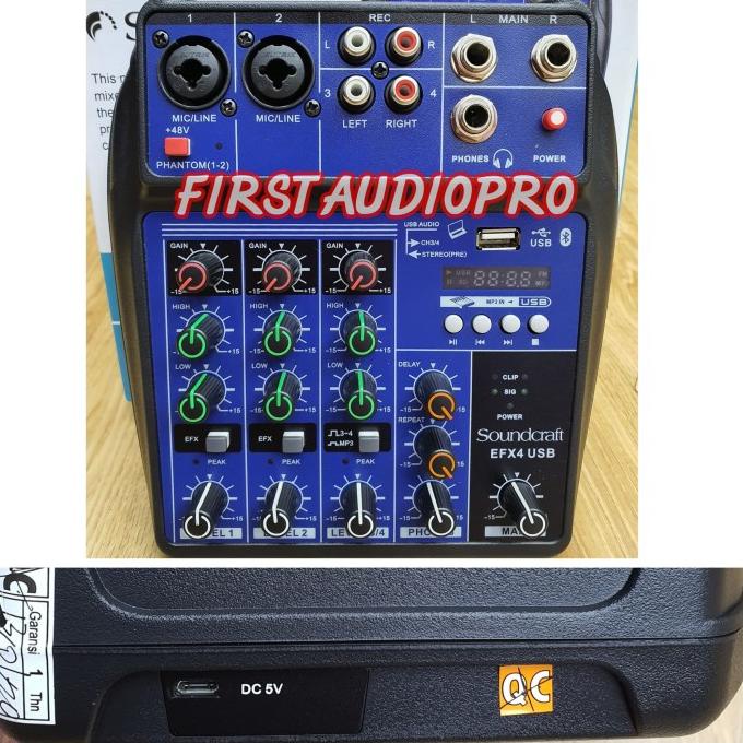 Mixer Audio Soundcraft Efx 4 Bluetooth 4 Channel