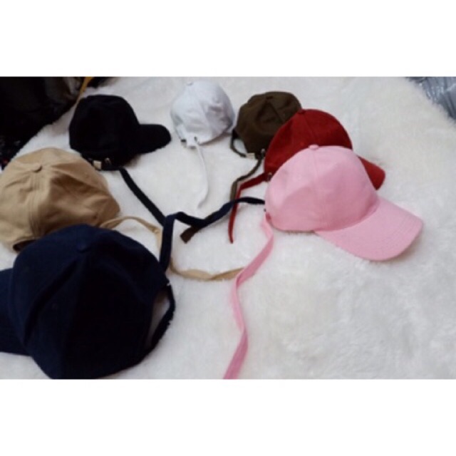 TOPI BASEBALL RAPEL POLOS CAP TALI PANJANG BAHAN HALUS PREMIUM CLIP BESI KOREAN STYLE