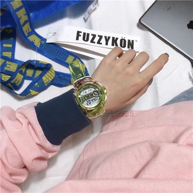 JAM TANGAN KOREA UNICORN MENONTON GADIS SISWA SEKOLAH MENENGAH LUCU JAM TANGAN WANITA ANTI AIR  M74-Kuning