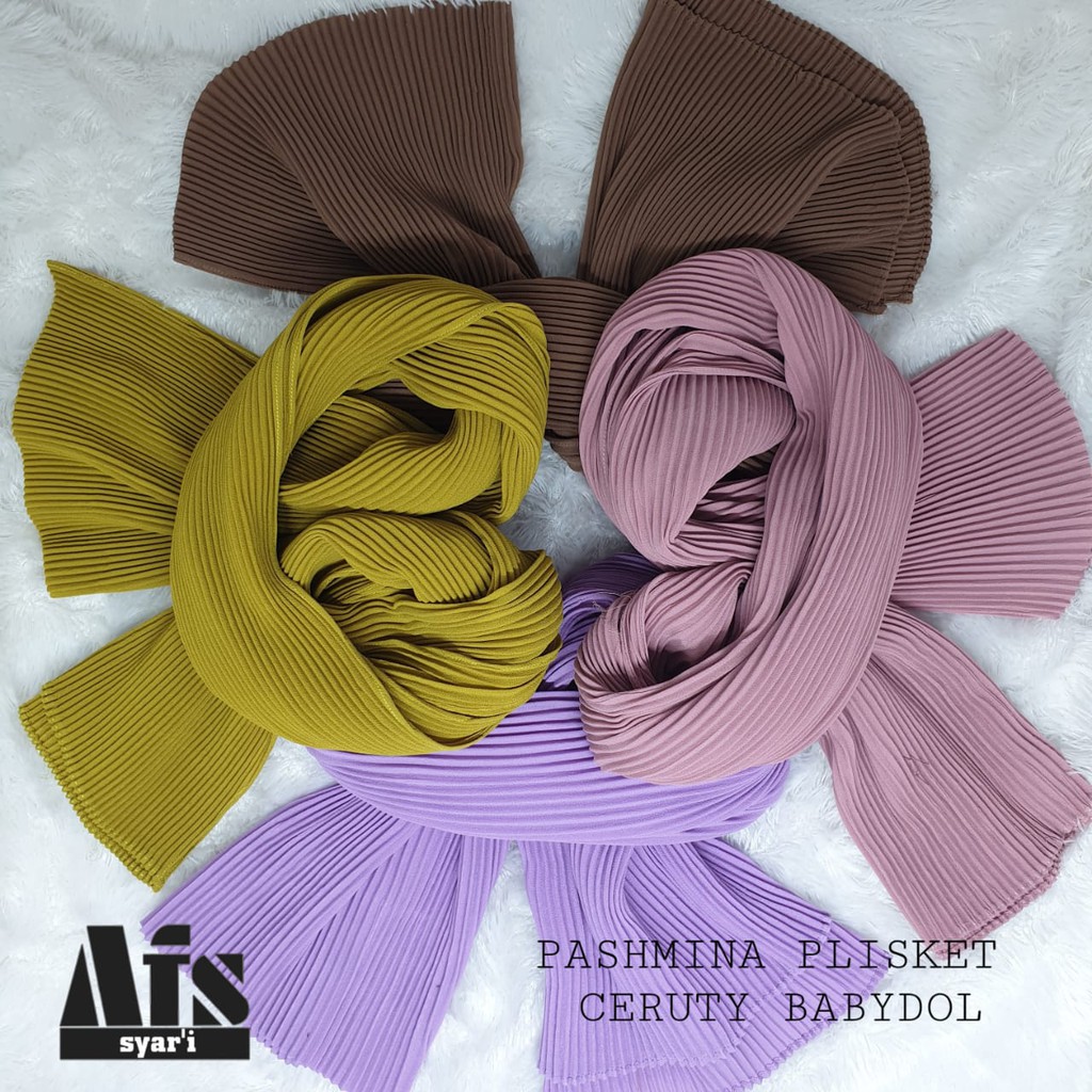 Pashmina Plisket Ceruty Babydol Full Plisket Lidi Tanpa Lipatan-2