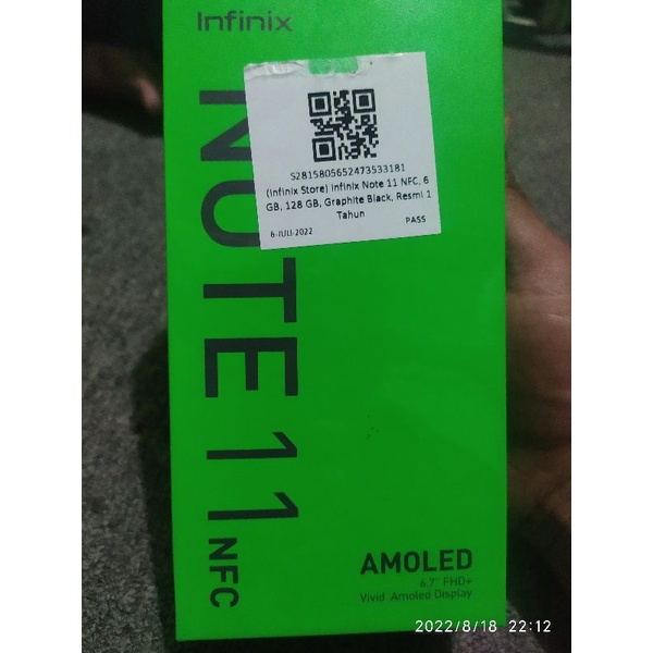 Hp infinix 6gb/128gb warna graphite black edisi salah beli warna