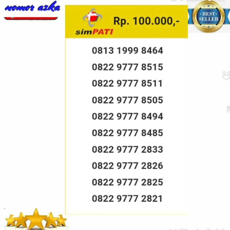 Nomor Cantik Kartu Simpati 0812 1999 8464 Seri Tahun 1999 Terbaru Bsm02