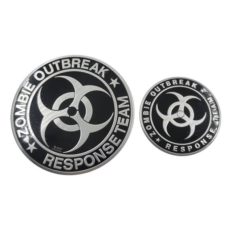 1pc Stiker Emblem Logo Resident Evil Zombie Outbreak Biohazard Bahan Aluminum Untuk Mobilmotor